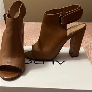 Aldo Women's Brown Peep-Toe Heels